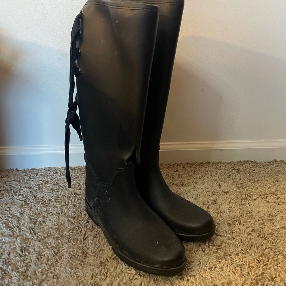 Coach Black Women's Knee-High Rain Boots size 8 flawed